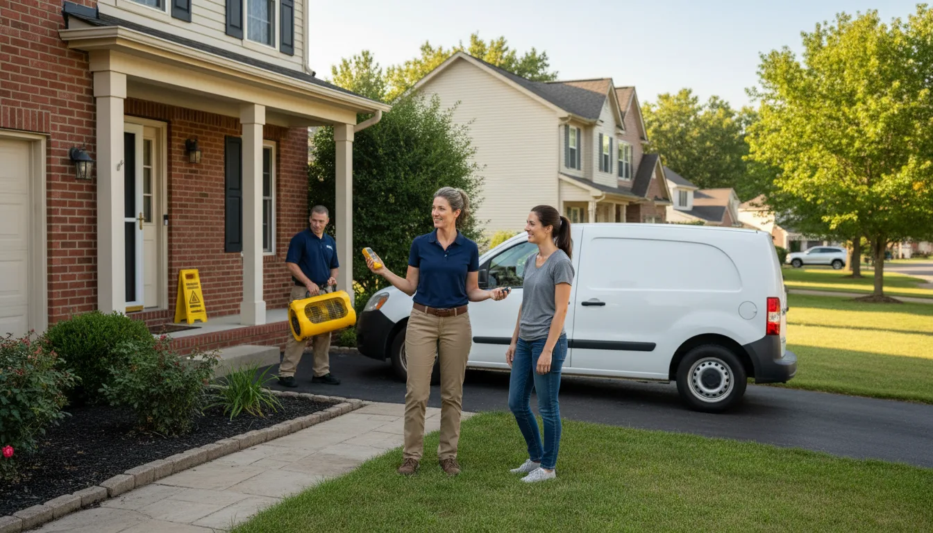 Residential water damage restoration in Barrackville, WV